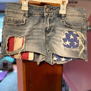 cute flag jean shorts size 3